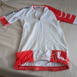 Compressport Red and White Cycling Jersey